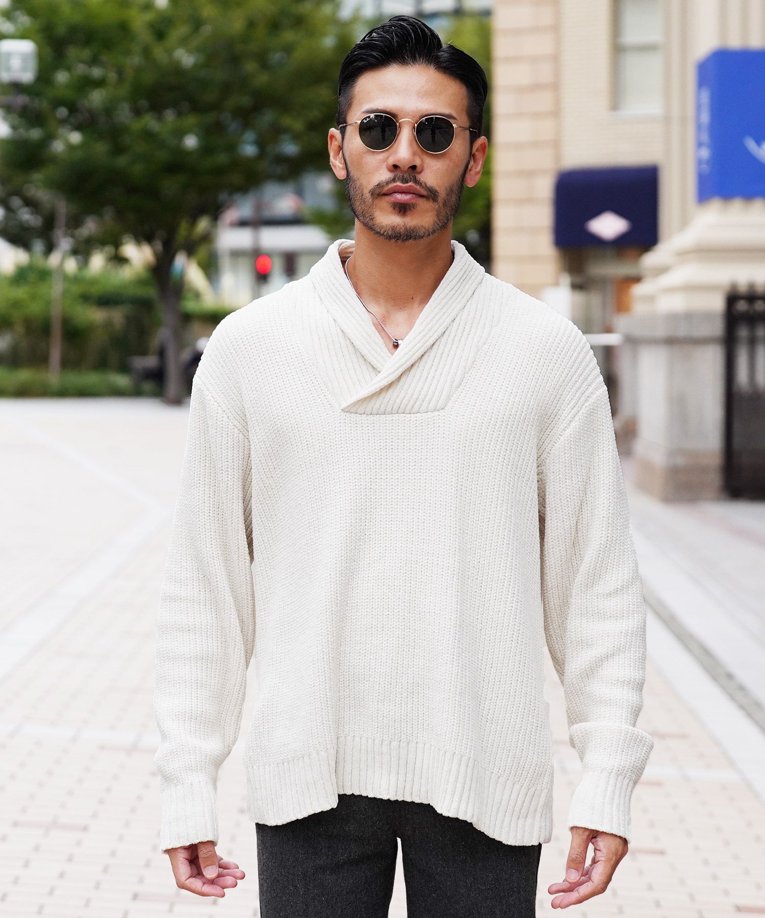 ジギーズショップ JIGGYS SHOP ショールカラーニット / あったか ジギーズショップ JIGGYS SHOP ショールカラーニット / あったか