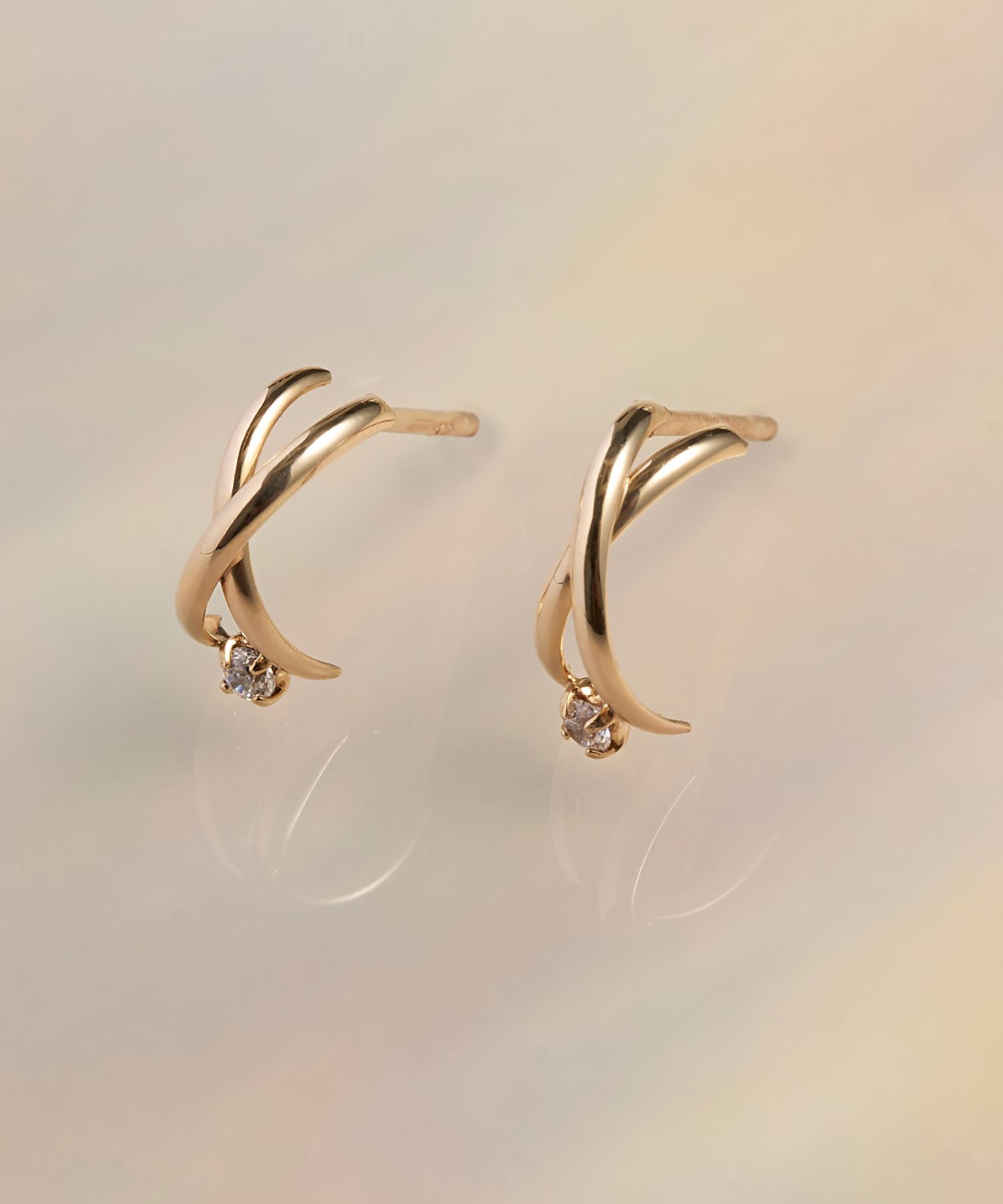 2023Christmas】-K10-クロッシングビジューピアス(505707499