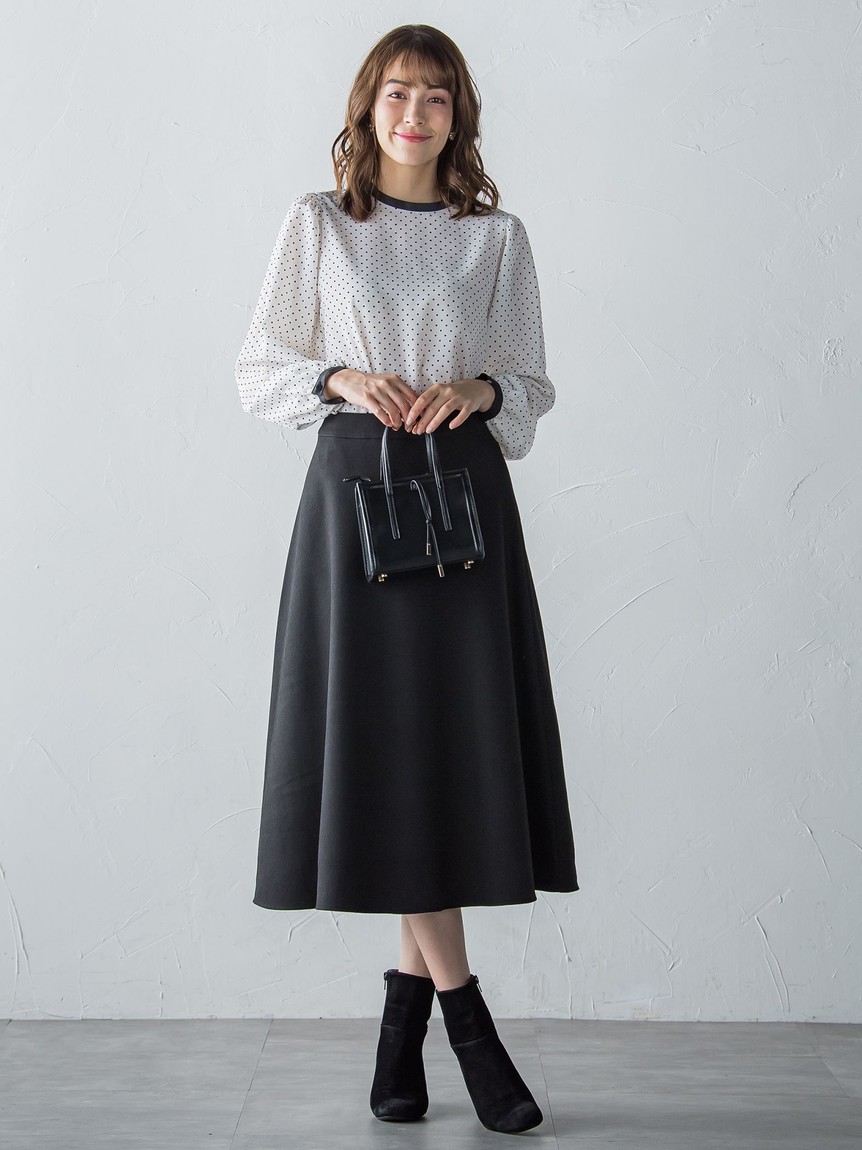 S/M/L展開】冬仕様 美シルエットロングフレアスカート ≪洗濯機で