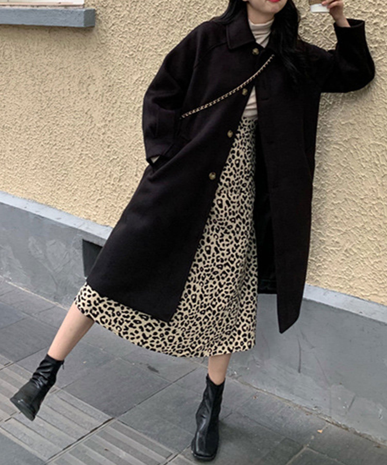アウター コート ミディ丈 大人可愛い 通勤 通学 デイリー 韓国 セール】デューリリー Dewlily シンプルチェスターコート