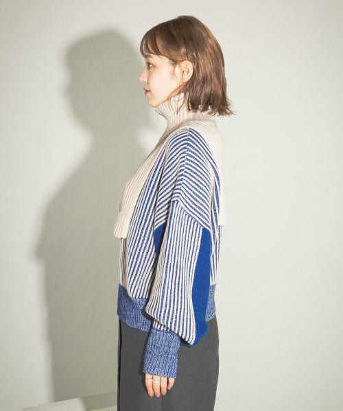 レイヤードハーフZIPニット(505507716) | ケービーエフ(KBF) - d fashion