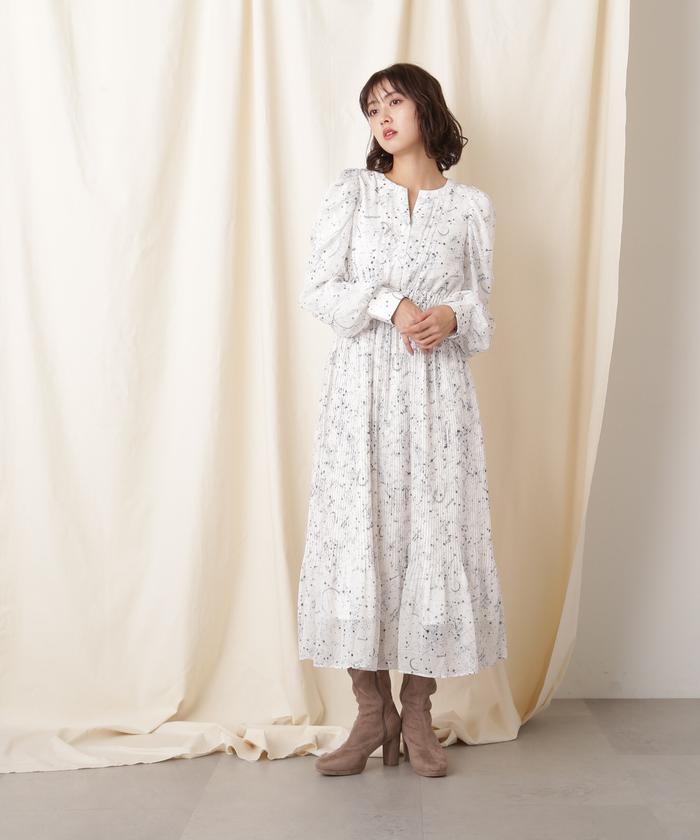 Red Valentino スタープリント シルク ワンピース ドレス 関送込 RED VALENTINO レッドヴァレンティノ シルクドレス