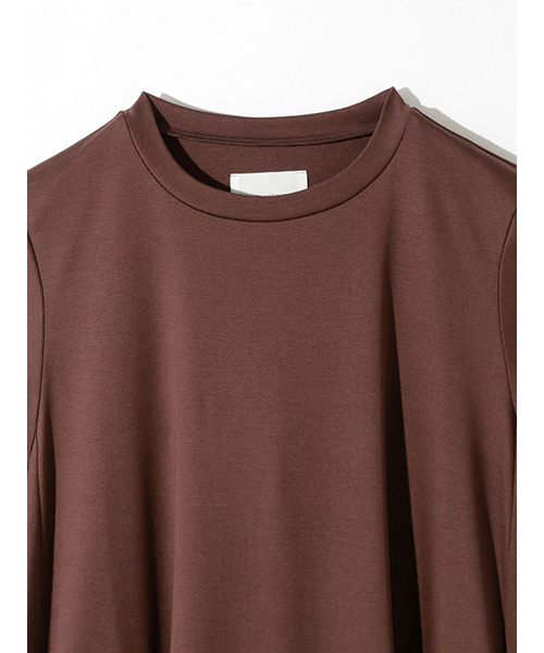 MIDIUMISOLID for Ladies スイッチングスリーブAラインワンピース