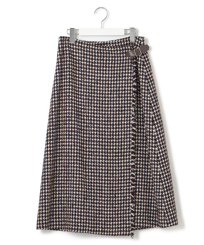 23区 チェック ツイード ラップ風 スカート 大きいサイズ 48 23区｜チェックツイード ラップ風 スカート | Rakuten Fashion