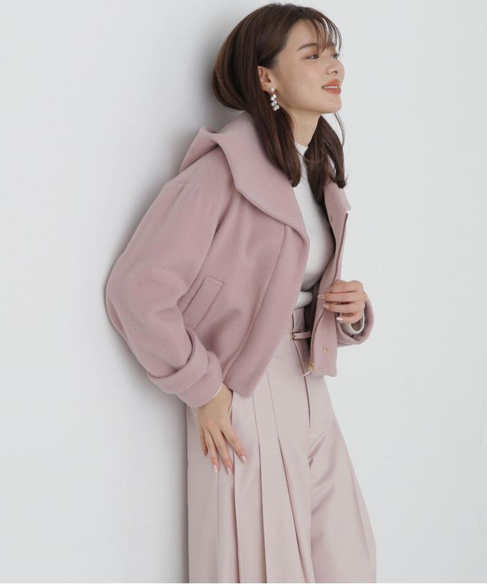 セール 30%OFF】フード襟ショートコート(505450095 セール 30%OFF】フード襟ショートコート(505450095