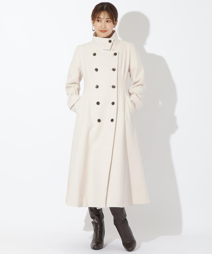 セール 50%OFF】ダブルブレストスタンドカラーコート(505741355 セール 50%OFF】ダブルブレストスタンドカラーコート(505741355