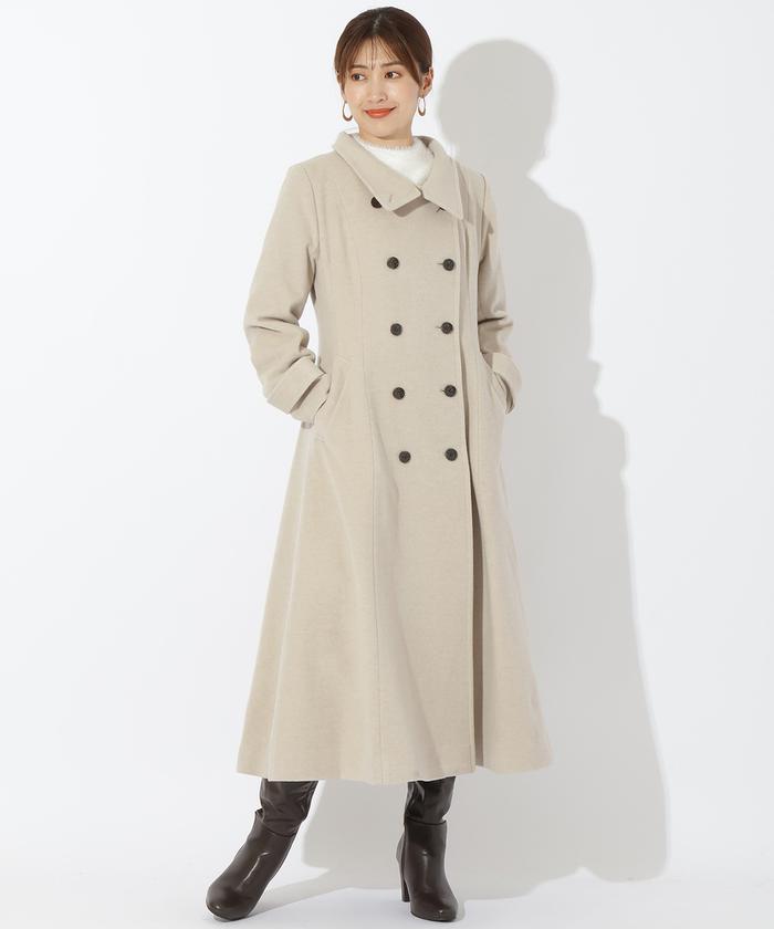 セール 50%OFF】ダブルブレストスタンドカラーコート(505741355 セール 50%OFF】ダブルブレストスタンドカラーコート(505741355