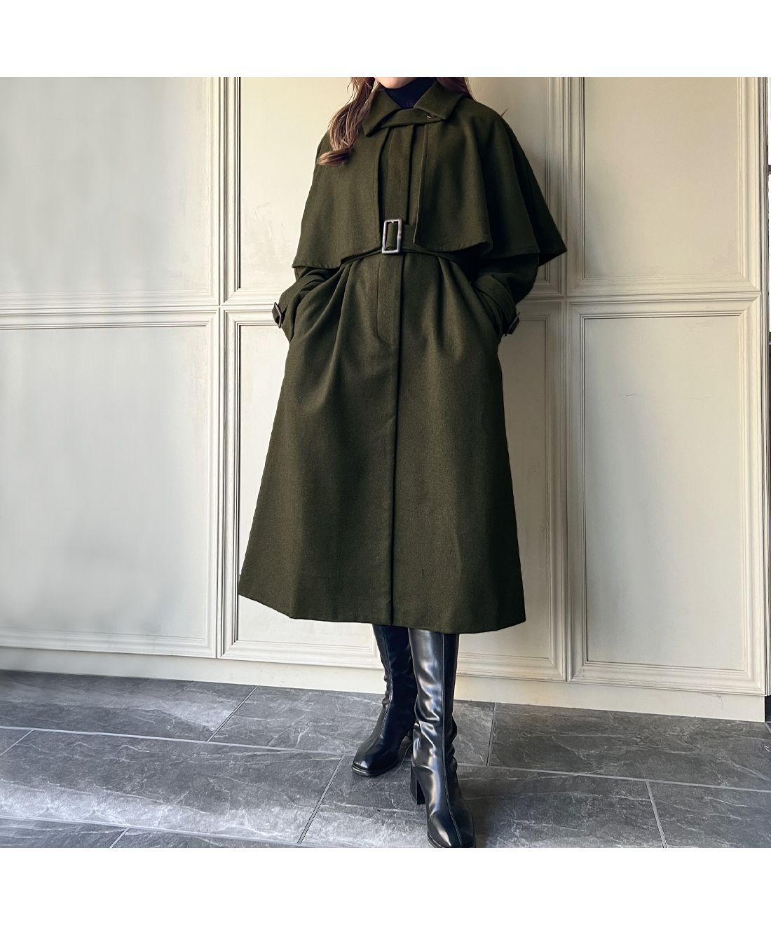 セール59%OFF】ジュノア JUNOAH 2wayステンカラーケープコート セール59%OFF】ジュノア JUNOAH 2wayステンカラーケープコート