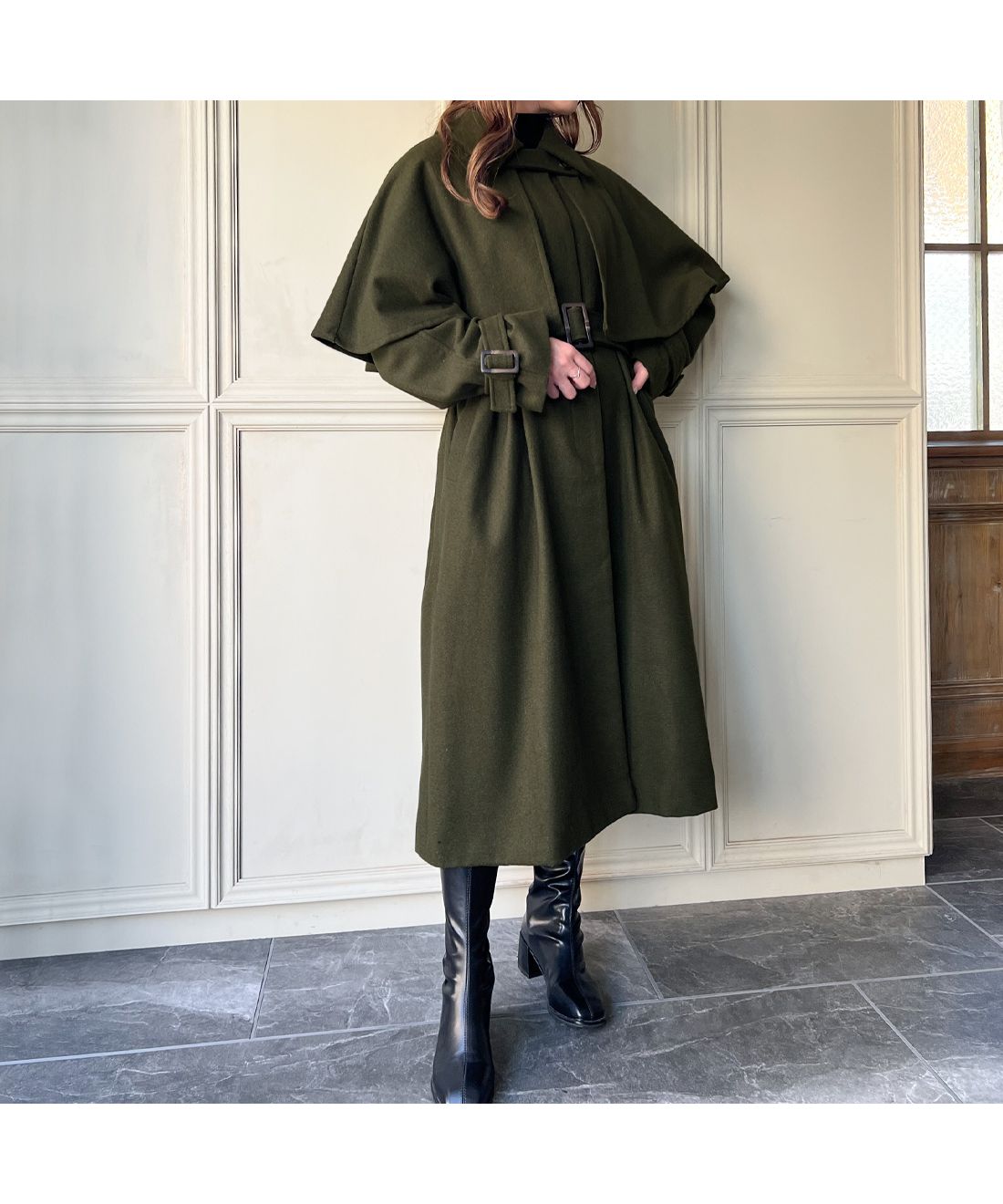 セール59%OFF】ジュノア JUNOAH 2wayステンカラーケープコート セール59%OFF】ジュノア JUNOAH 2wayステンカラーケープコート