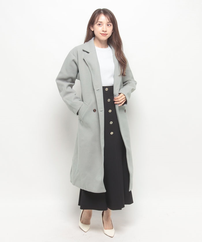 クーポン】【セール 40%OFF】ロングダブルテーラーコート