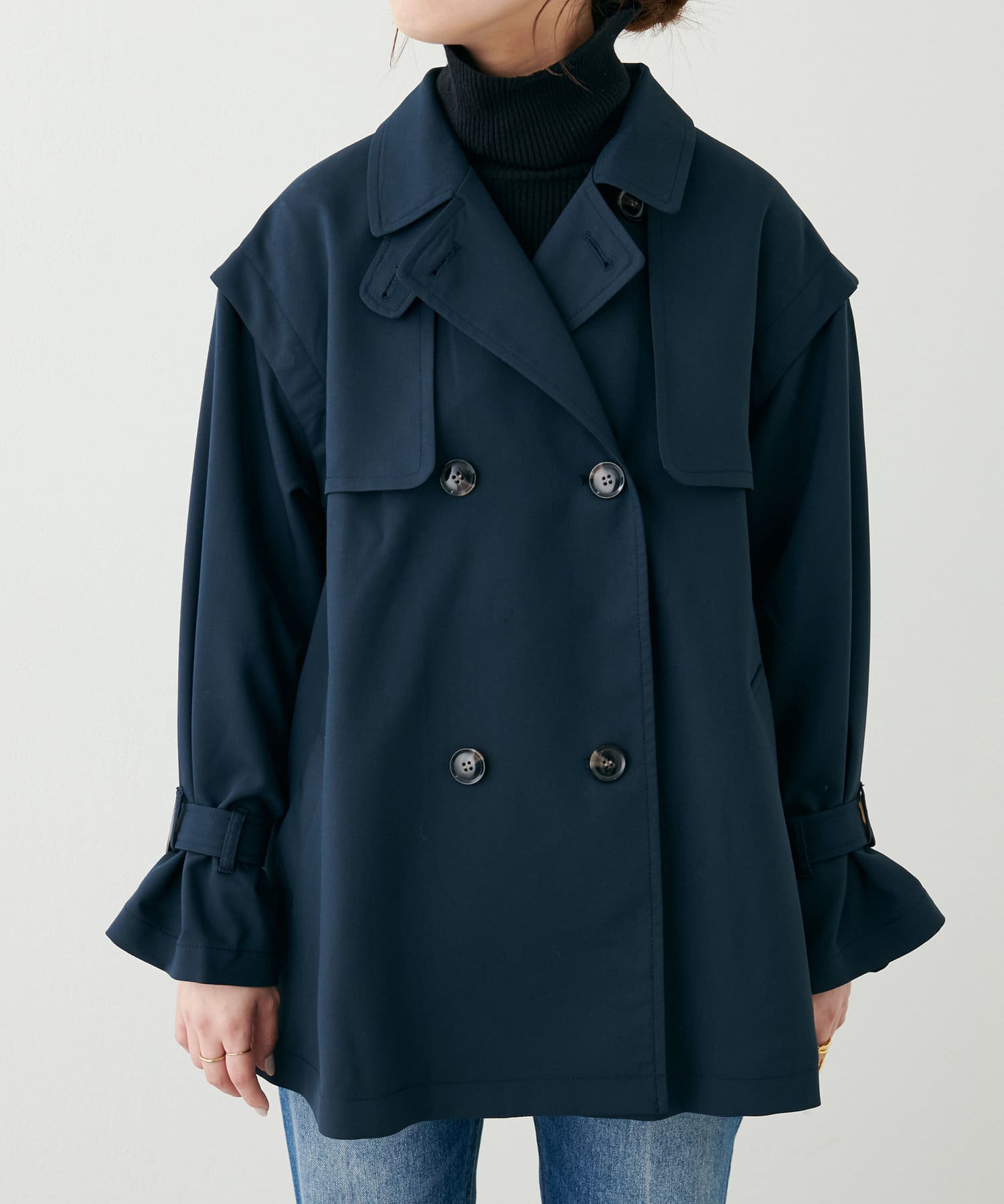 クーポン】【セール 50%OFF】【natural couture】袖取れるケープ クーポン】【セール 50%OFF】【natural couture】袖取れるケープ