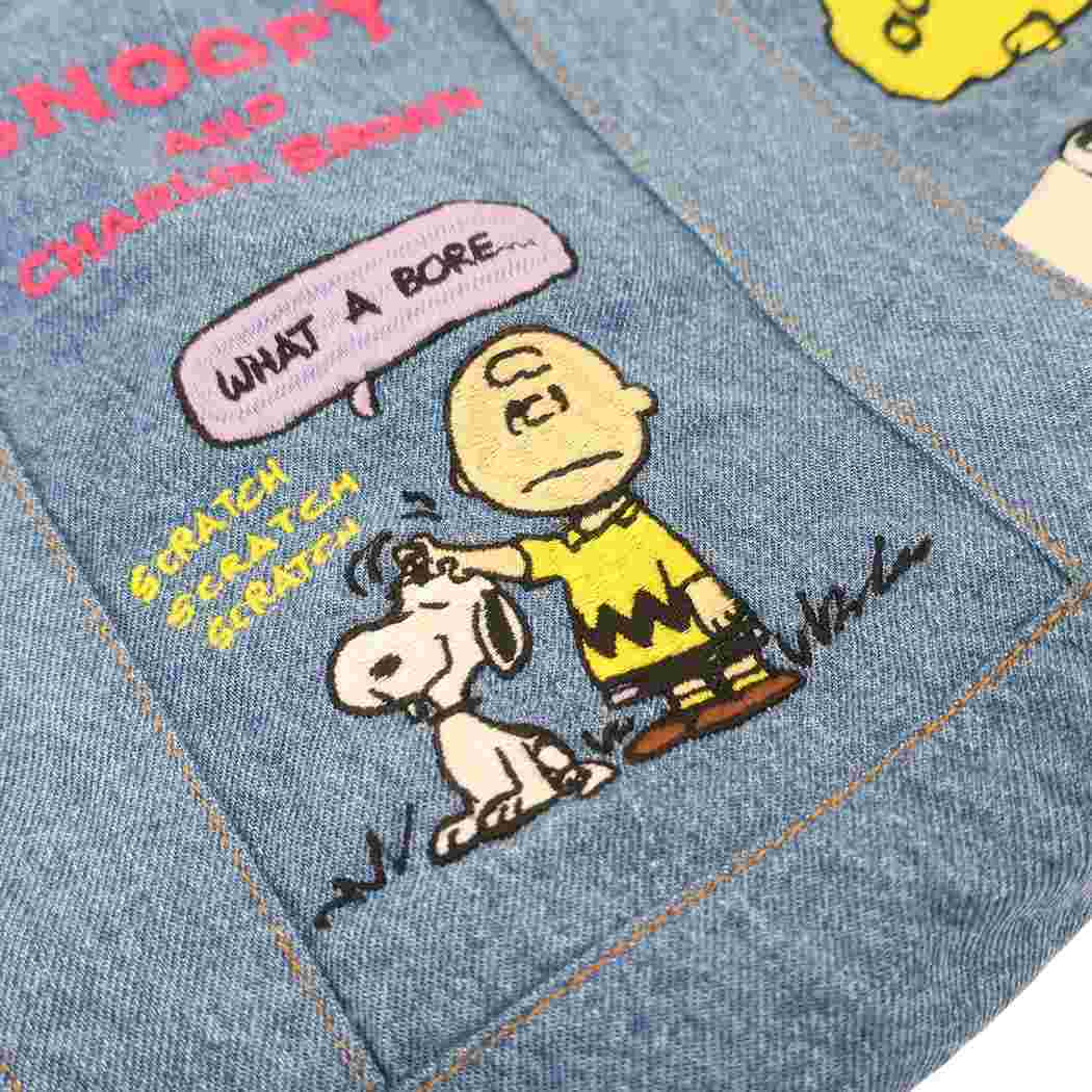スヌーピー トートバッグ デニム刺繍 SCRATCH ピーナッツ ルートート ...