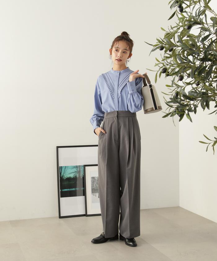 センタープレスツータックワイドパンツ《S Size Line