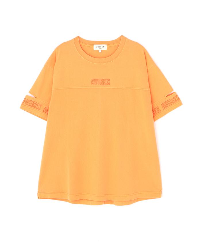 tシャツ OPEN NECK BACK TACK FADEWASH T-SHIRT/オープンネック バックタック フェイドウォッシュTシャツ レディー AVIREX｜《直営店限定》FADE WASHT-SHIRT PENSACOLA/フェイド