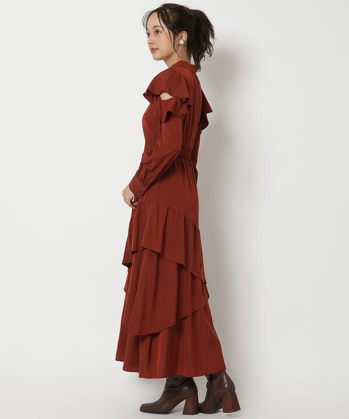セール 50%OFF】フリルスカートティアードワンピース(505745898