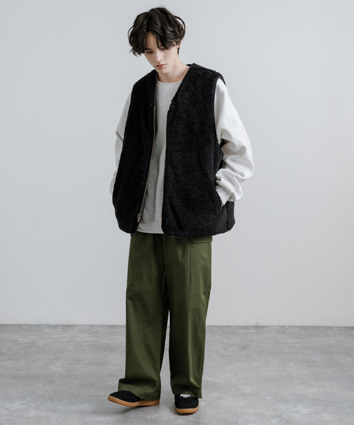 ロッキーモンロー Rocky Monroe リバーシブルベスト ボア
