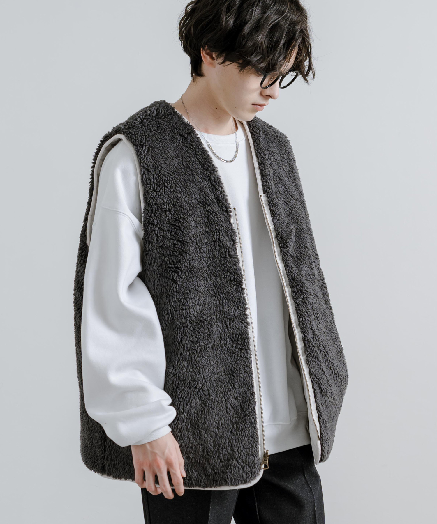 ロッキーモンロー Rocky Monroe リバーシブルベスト ボア ロッキーモンロー Rocky Monroe リバーシブルベスト ボア