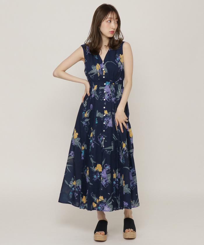 セール 70%OFF】オリジナルブーケフラワープリーツワンピース