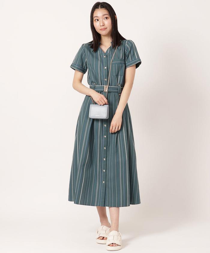 STYLE DELI ワンピース 「LUXE」交互ストライプ柄シャツ