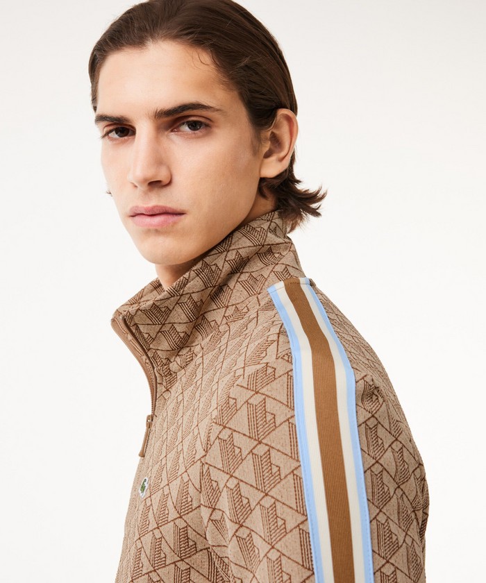 【新品未使用】LACOSTE モノグラムジャカードトラックジャケット L ラコステ LACOSTE モノグラムジャカードトラックジャケット
