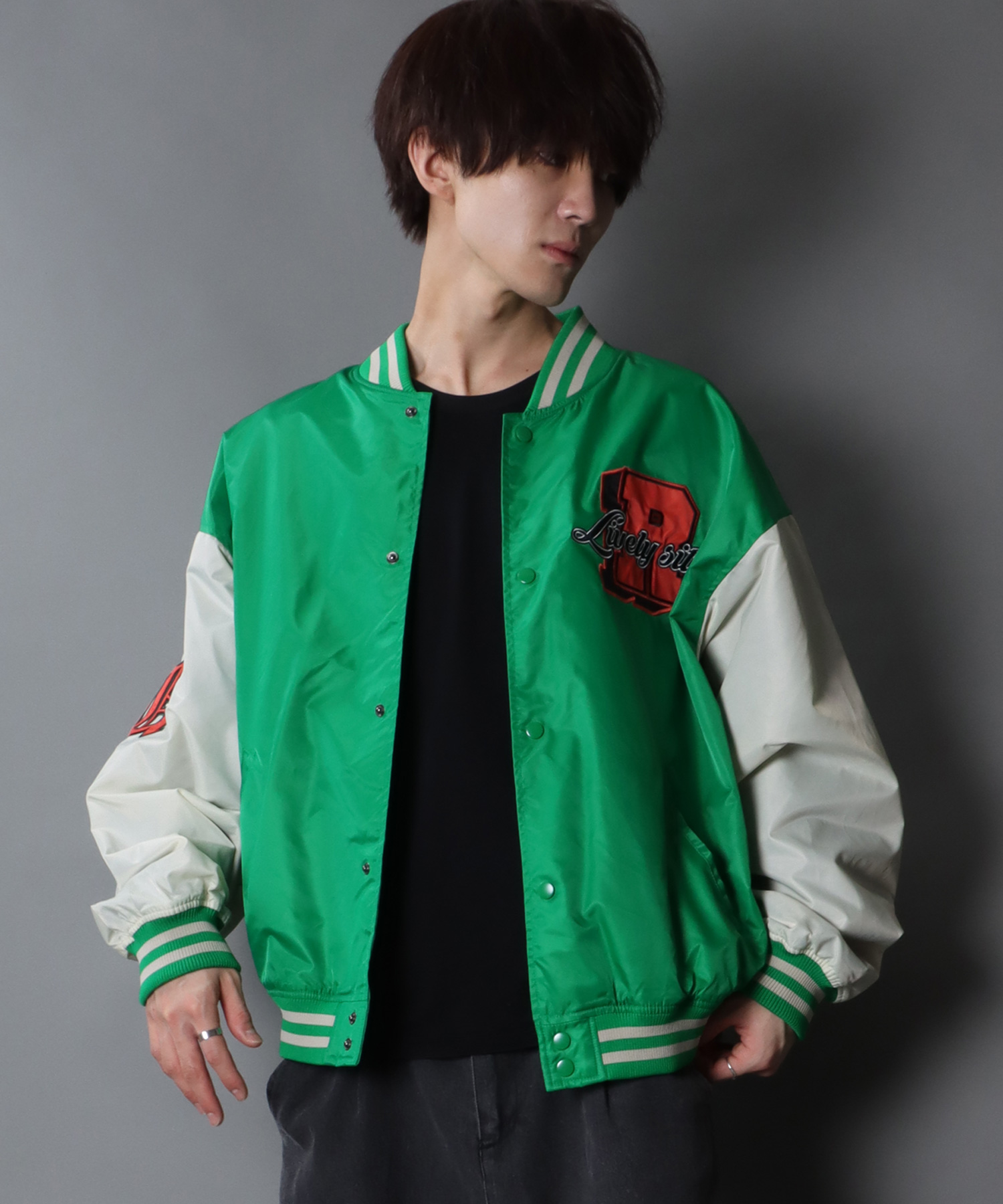 セール】【SITRY】Oversize Stadium Jacket/オーバーサイズ スタジアム