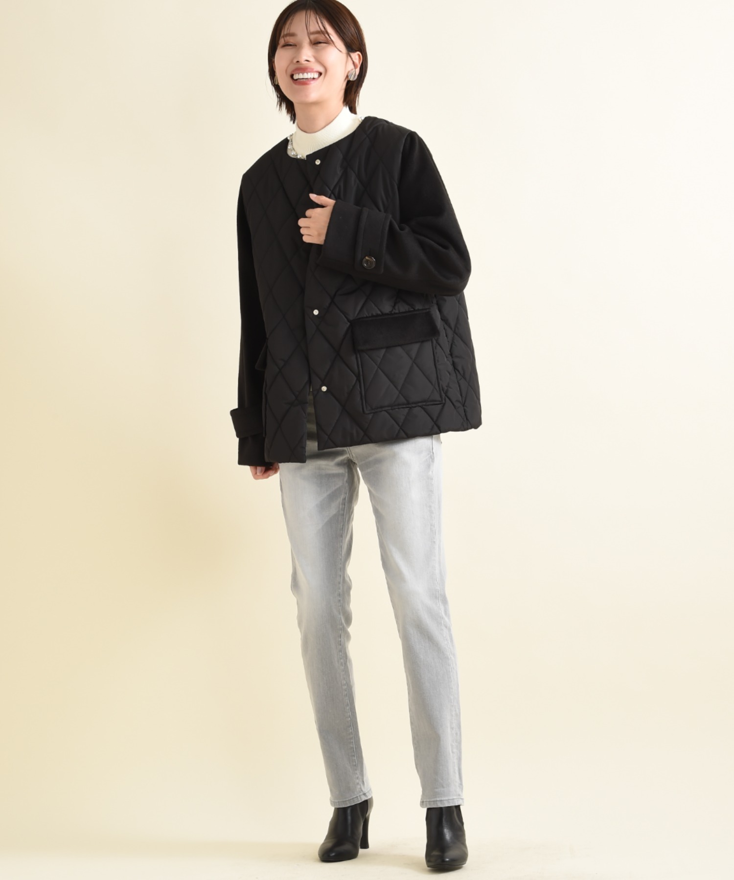 INTERPLANET - 新品✨タグ付き♪定価23,100円　インタープラネット　コート　ネイビー セール】【Seadrake】イタリアンエアリーチェックZIP