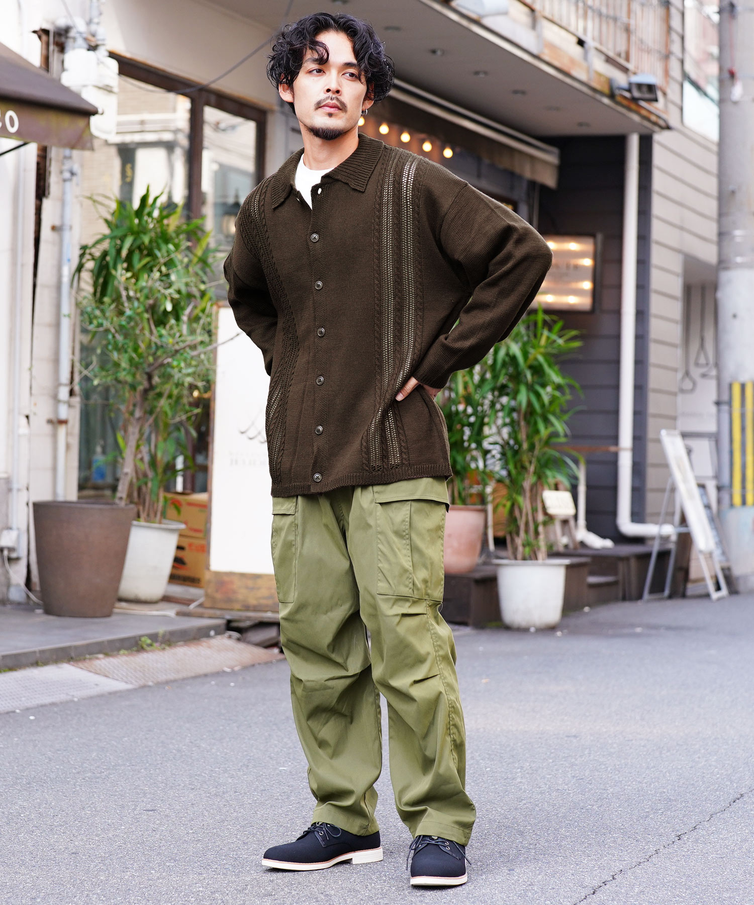ジギーズショップ JIGGYS SHOP 部分透かし編み カーディガン ジギーズショップ JIGGYS SHOP 部分透かし編み カーディガン