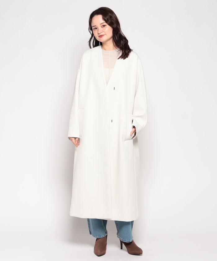 セール 50%OFF】ルーニィ LOUNIE ノーカラーロングコート セール 50%OFF】ルーニィ LOUNIE ノーカラーロングコート