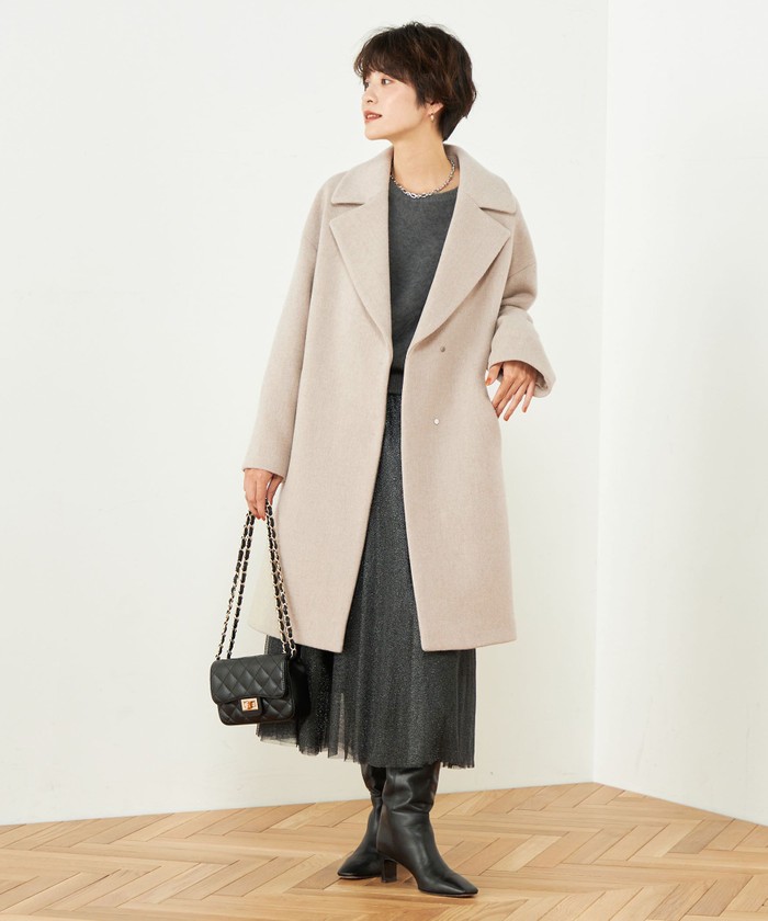 セール 20%OFF】ライトダブルビーバーチェスターコート