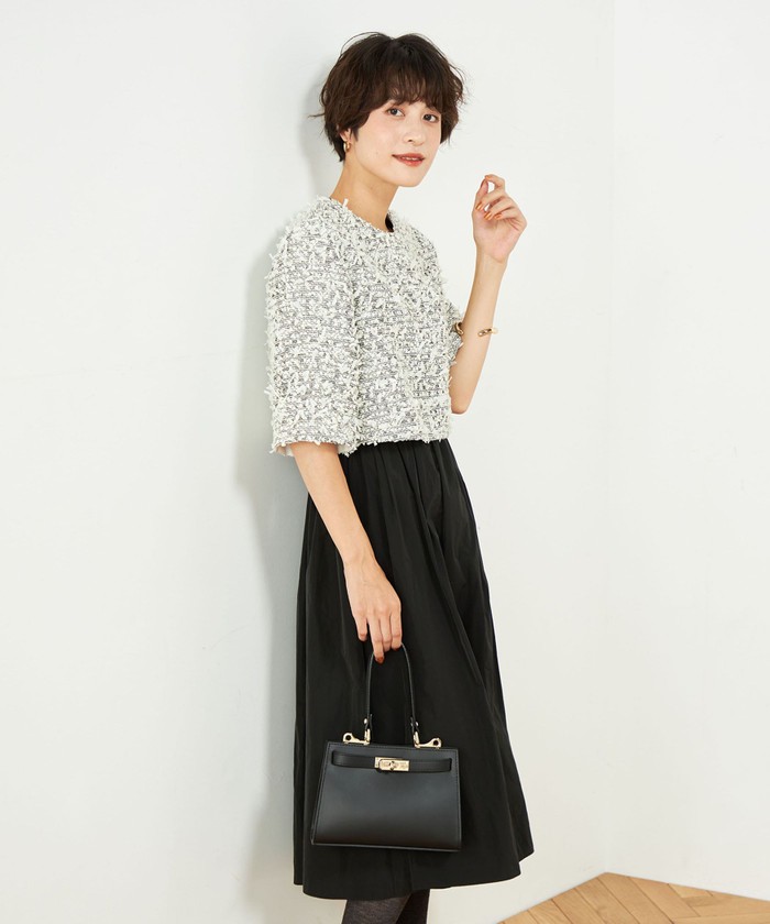 セール 35%OFF】カラミフラッグツイードワンピース(505745498