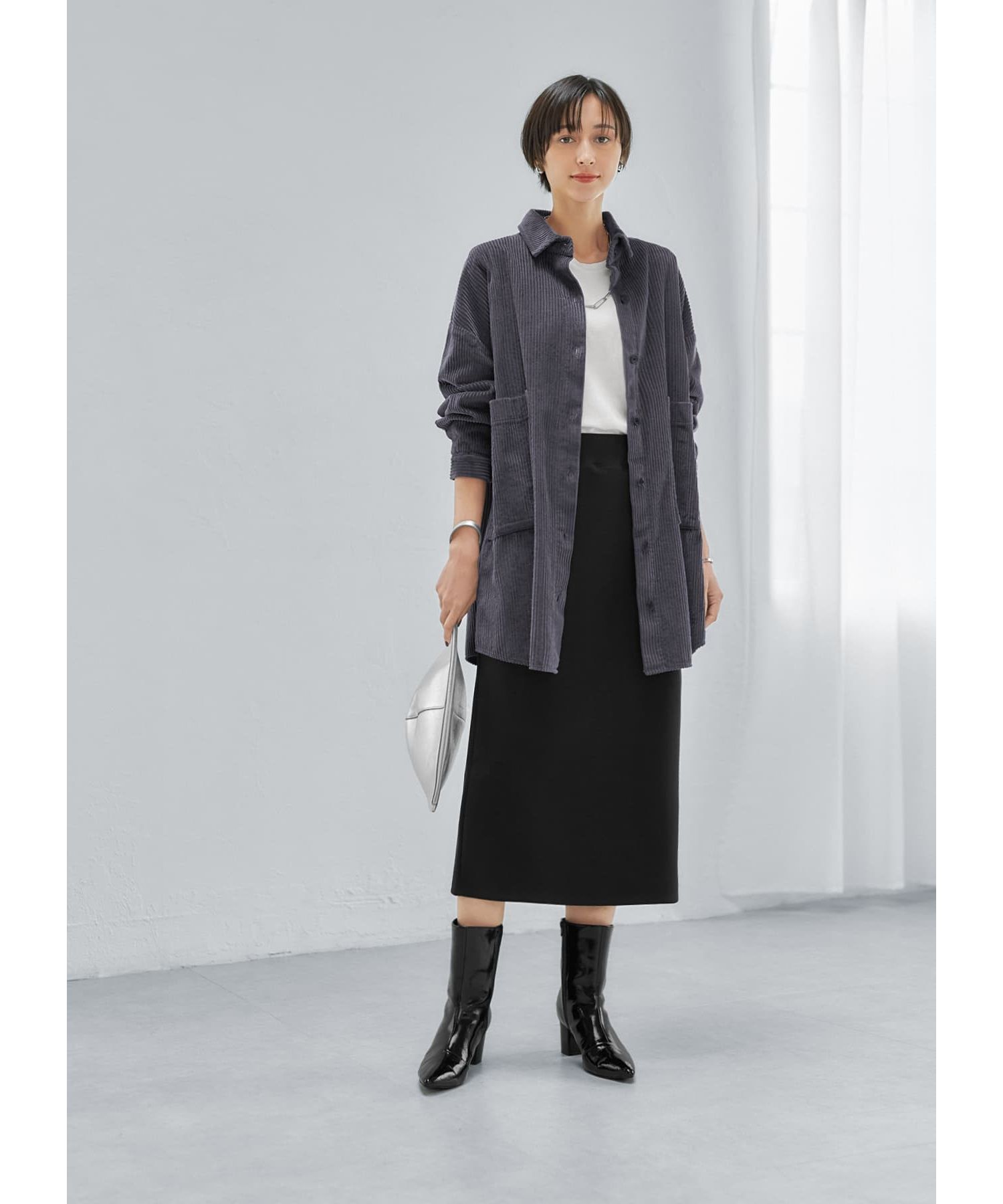 【ランウェイ】PRADA◆ジョーゼット ドット ペンシルスカート PRADA」（プラダ）｜2020春夏コレクション