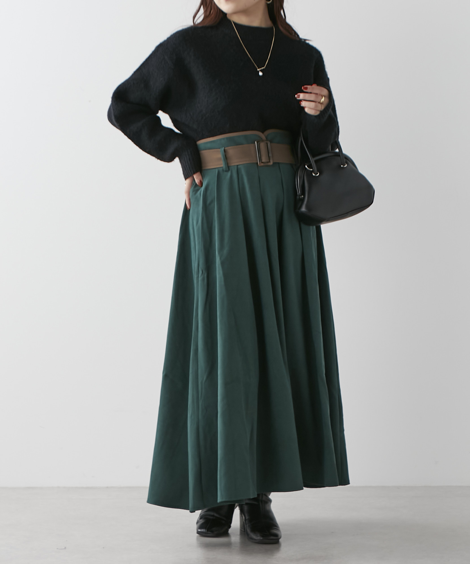 【Ralph Lauren 】オリーブグリーン フレアスカート9号 Ralph Lauren 】オリーブグリーン フレアスカート9号