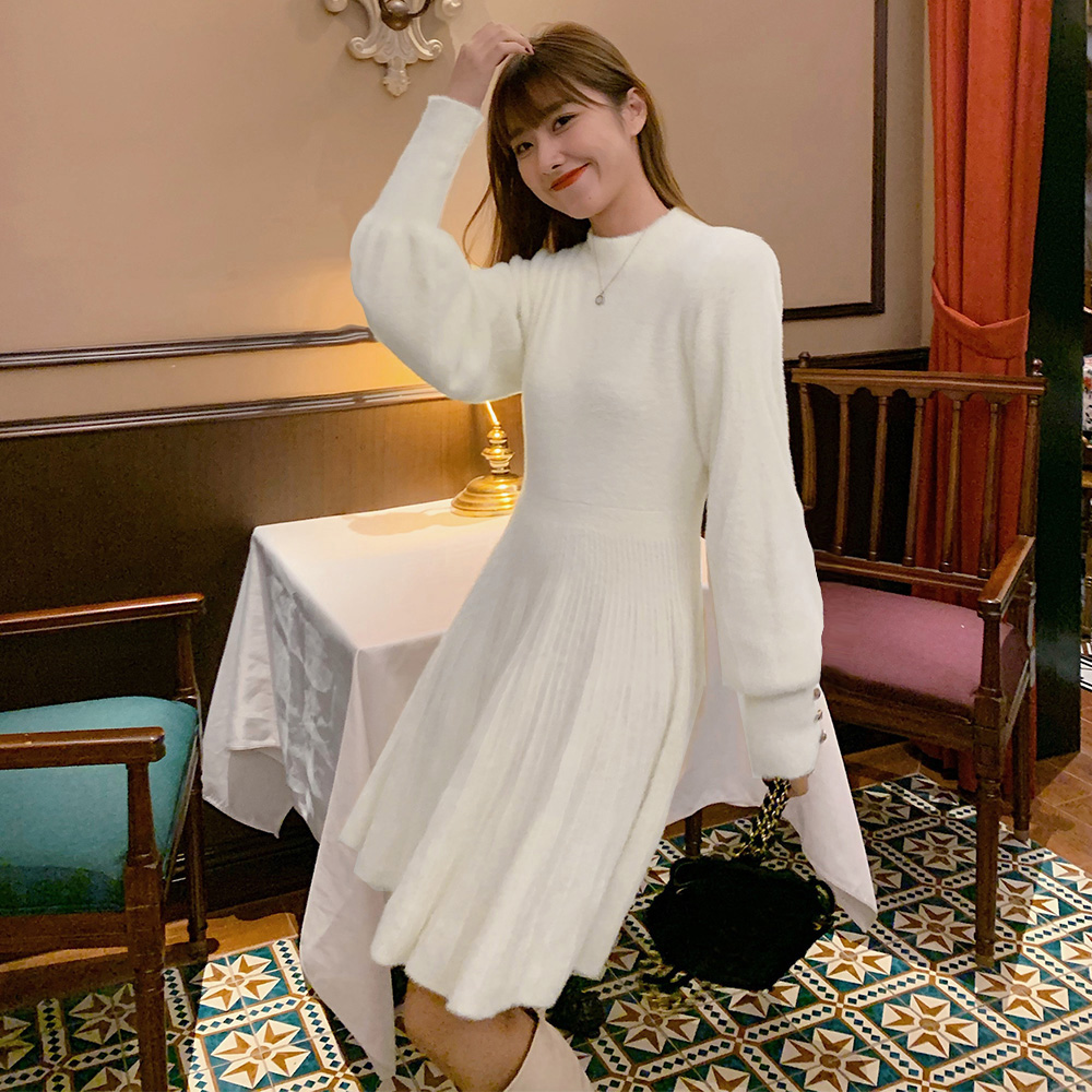 DIANE von FURSTENBERG☆リブ編み ニット ミディ ワンピース DIANE VON FURSTENBERG リブ編みニット ミディワンピース カット