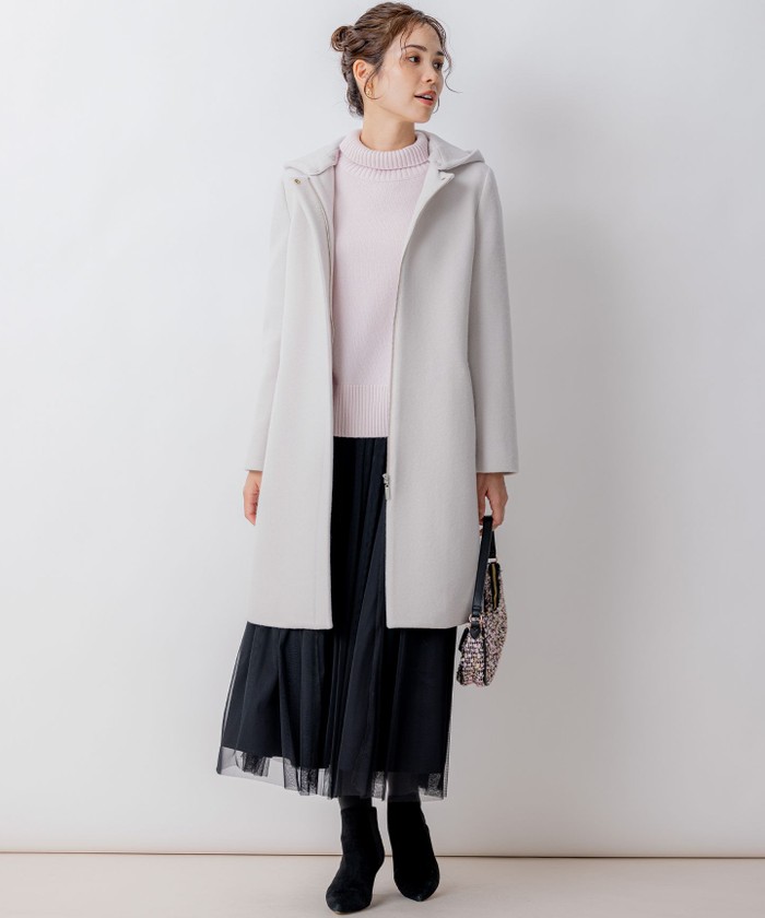 NATURAL BEAUTY BASIC ボトルネックハーフコート
