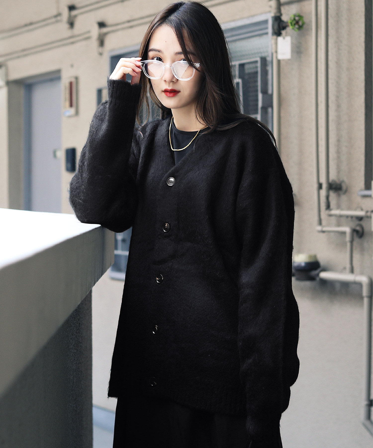 ジギーズショップ JIGGYS SHOP モヘア調Wジャガードカーディガン ジギーズショップ JIGGYS SHOP モヘア調Wジャガードカーディガン