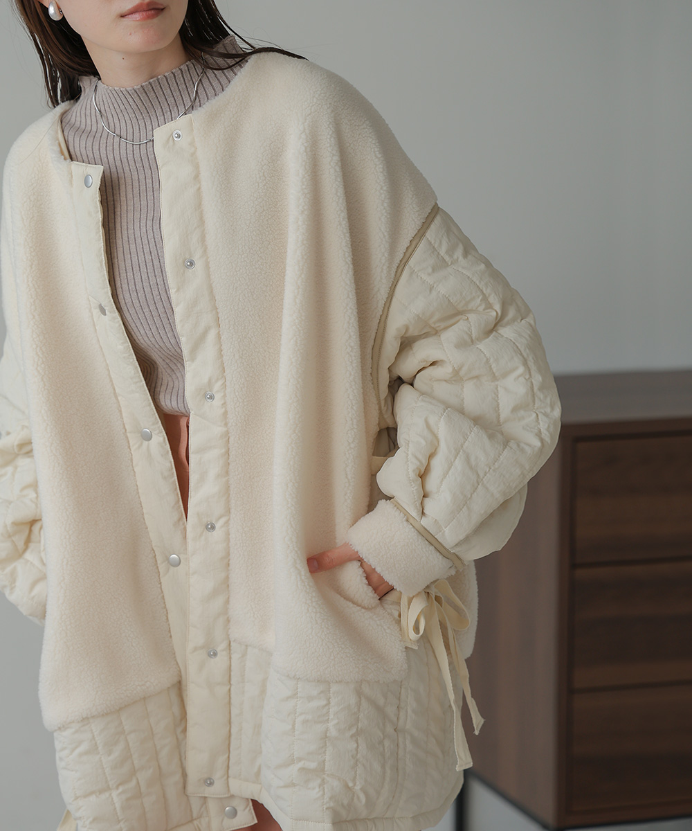 セール 40%OFF】バブ Bab ボア×キルティングサイドリボン中綿