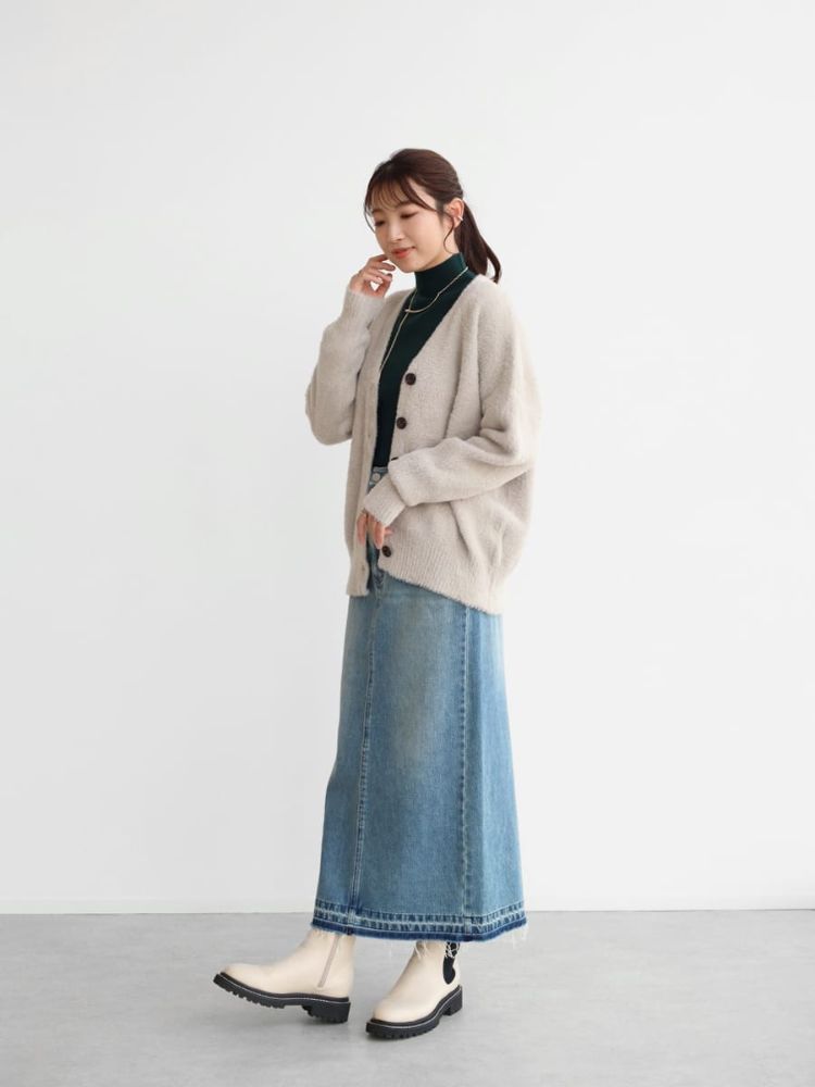 セール】ヴァン Vin Vネックシャギーニットカーディガン