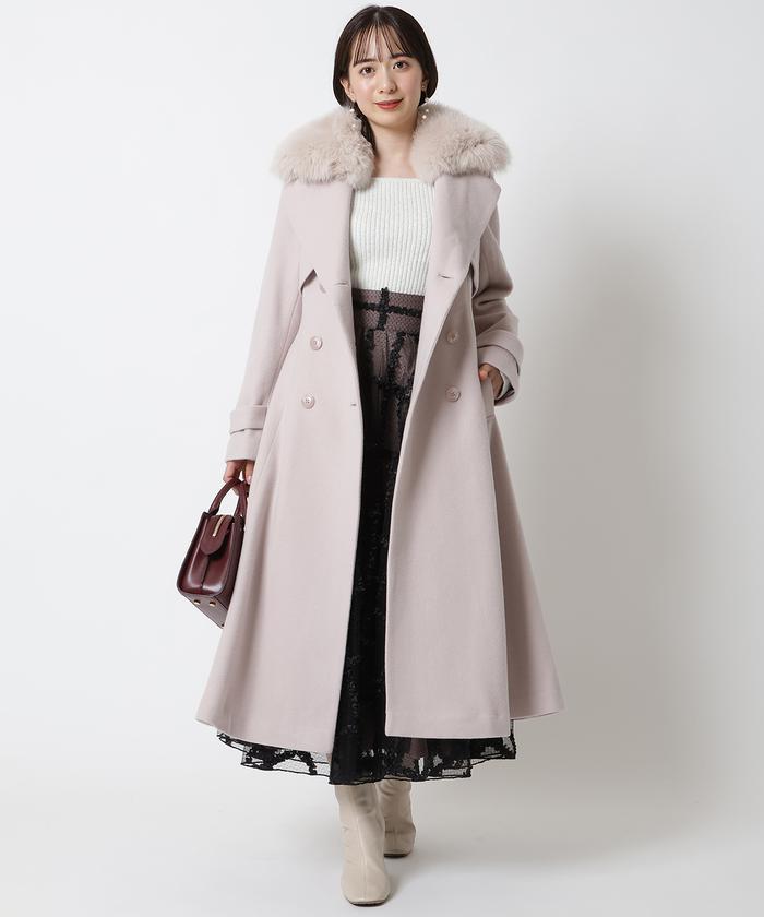 passion トレンチコート　インナー付き　フォックスファー　パッション　美品 毛皮インナー付ロングコート（passion トレンチコート