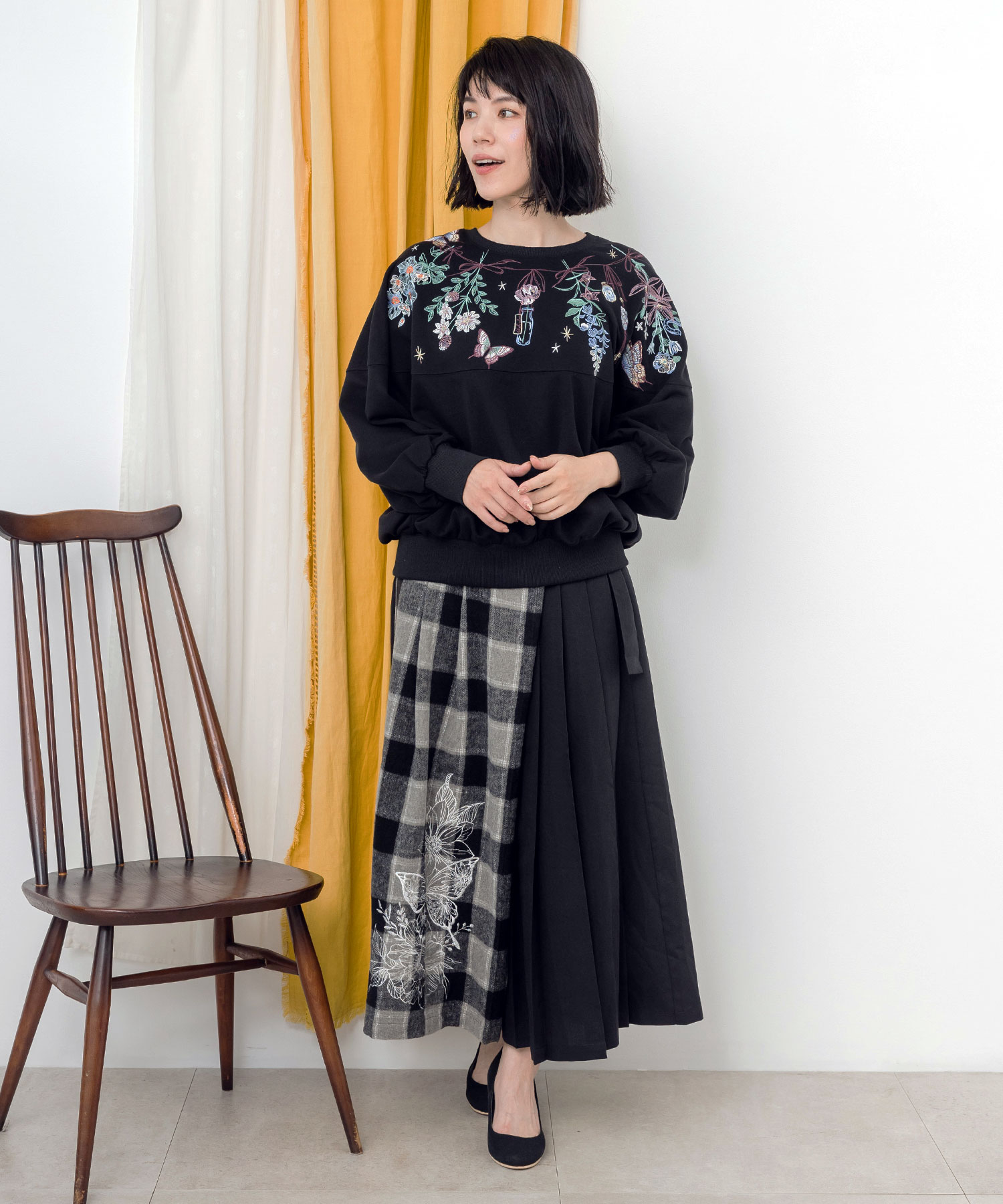 美品　スカラー スカートっぽいパンツ ScoLar クーポン】【セール 30%OFF】スカラー ScoLar チェック柄