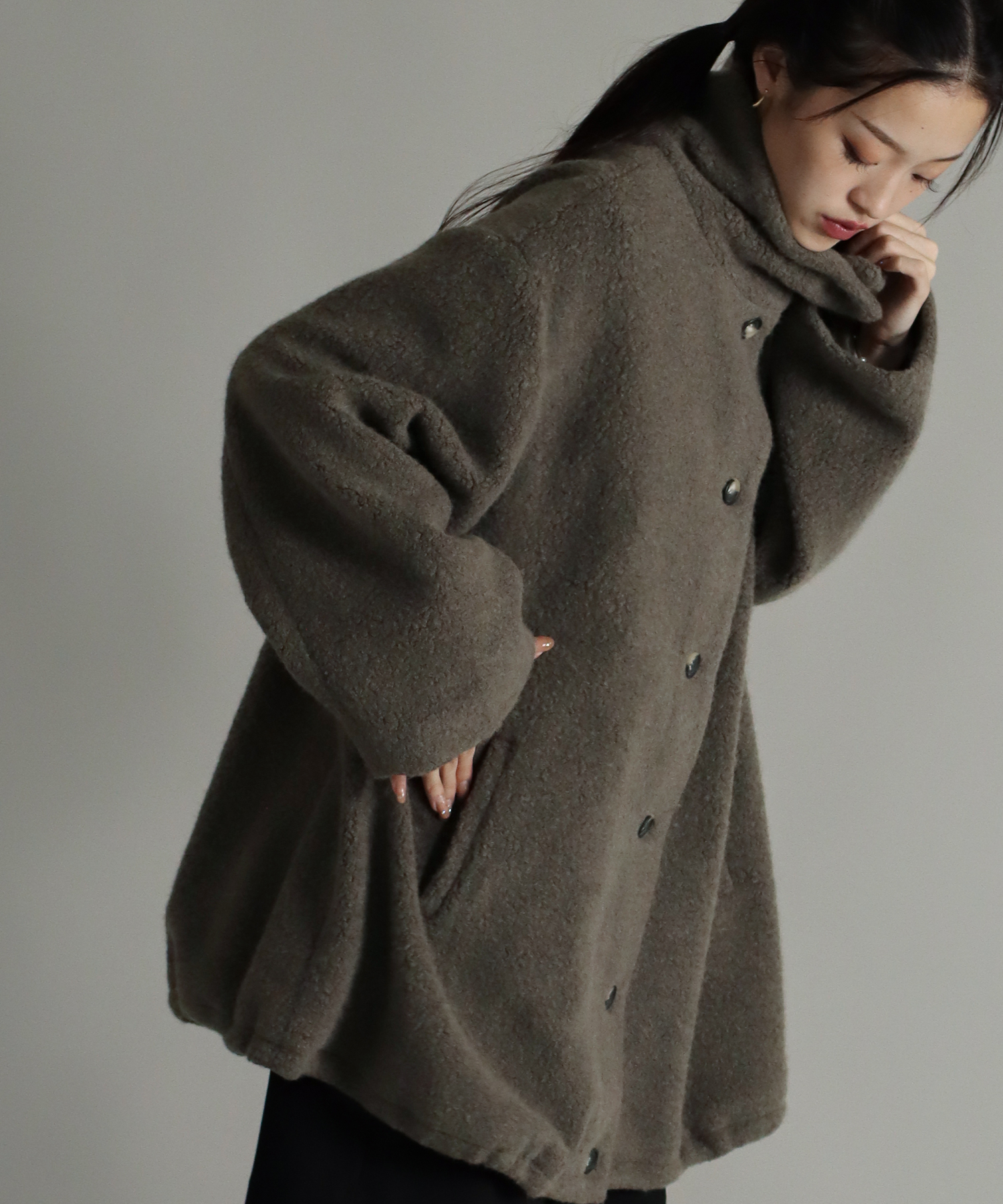 新品*Reflectリフレクト ニュアンスネックアンゴラ羊毛コート 尾