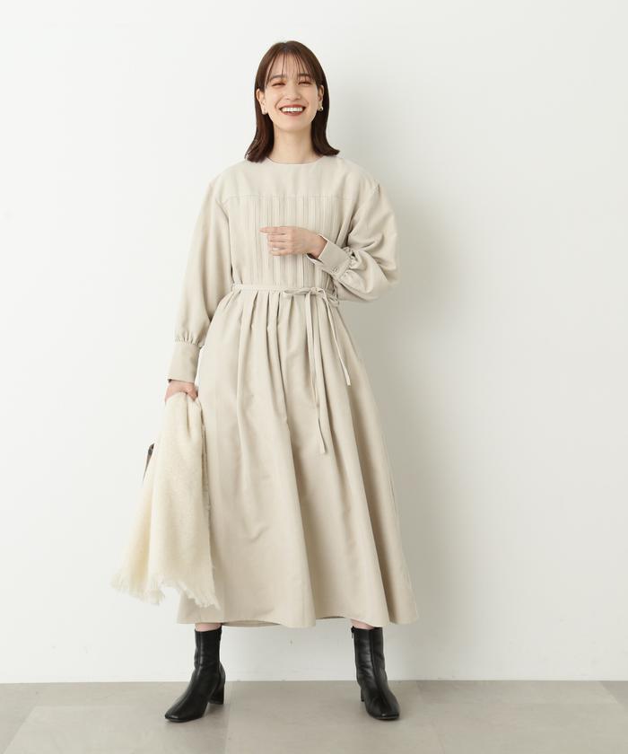 6/15出品終了　美品　ナチュラルビューティーベーシック　タックワンピース セール】フロントタックワンピース《S Size Line》(505755384