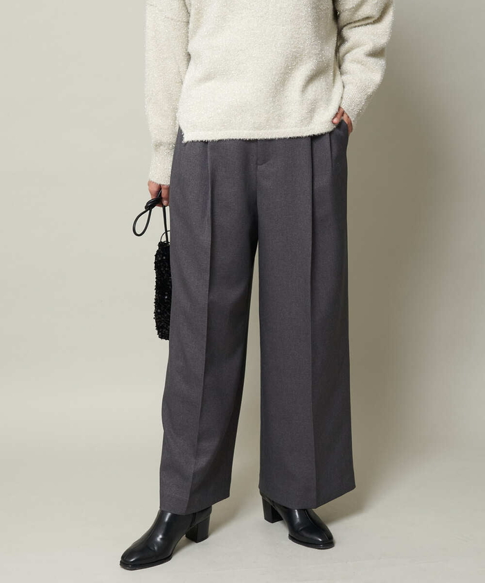 セール 68%OFF】ハイウエストタックワイドパンツ(505699486