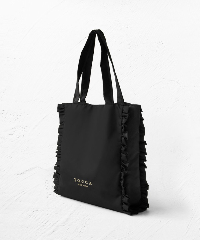 TOCCA ヨンア パール付き ニット トートバッグ A4 ブラック 黒 現行品 再入荷！ヨンアさんコラボ】WAVES TOTE BAG トートバッグ