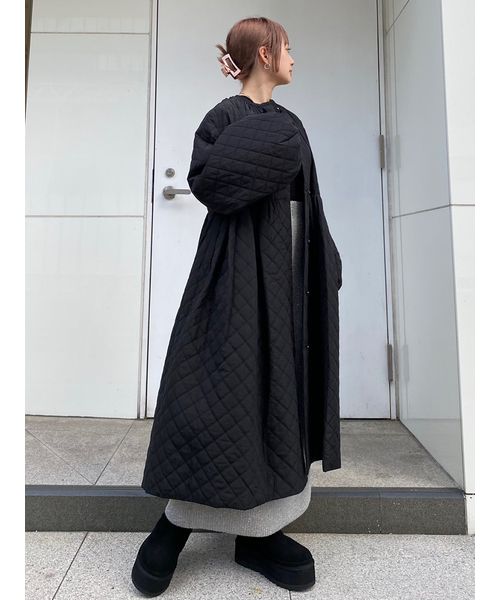 emmi atelier】金子綾 コラボキルティングコート(コート