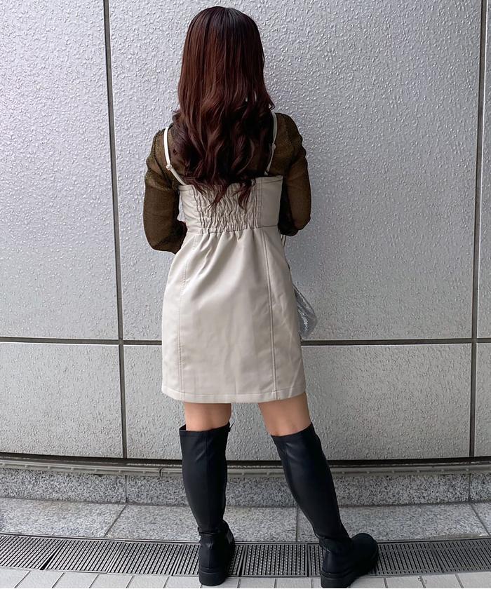【Alice+Olivia】フェイククロコ風レザーミニワンピース 送関込 素敵☆ALICE+OLIVIA フェイククロコ風レザー ミニワンピース