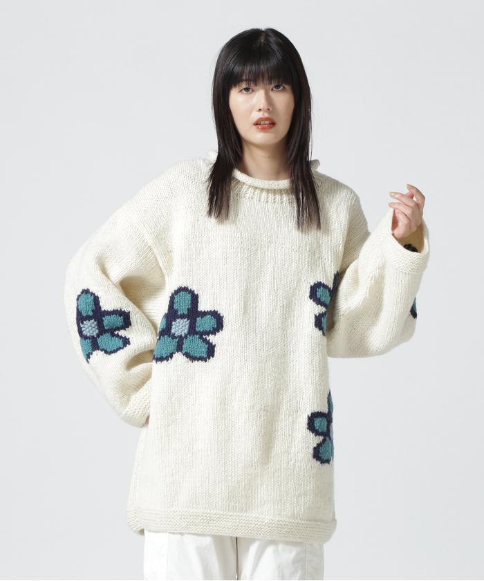 MacMahon Knitting Mills / Roll Neck Knit-Sparse Flower(505739335