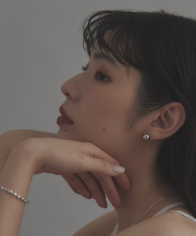 WEB限定】ホロウボール スタッドピアス(シルバー)(505758852