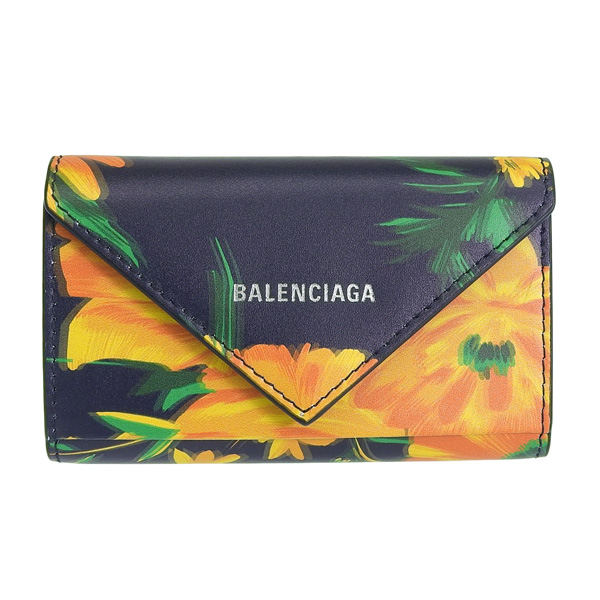 BALENCIAGA 花柄 コインケース 紫（BALENCIAGA バレンシアガ
