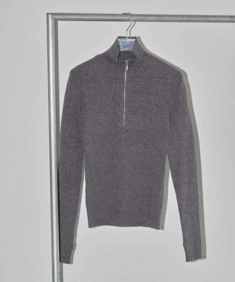 todayfultodayful Halfzip Rib Knit ハーフジップリブニット