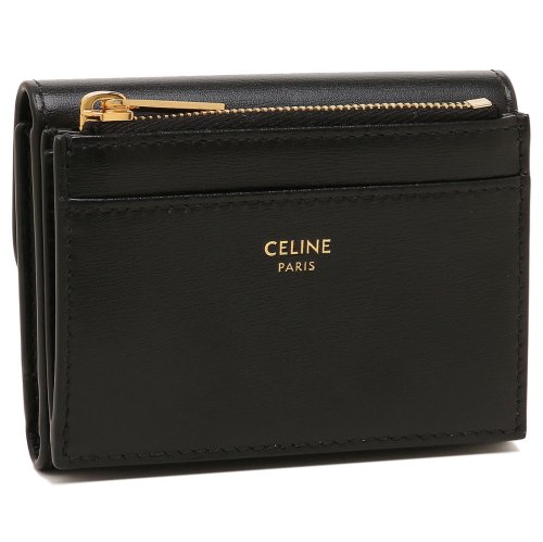 セール】セリーヌ CELINE 三つ折り財布 トリオンフ ミニ財布 ブラック 